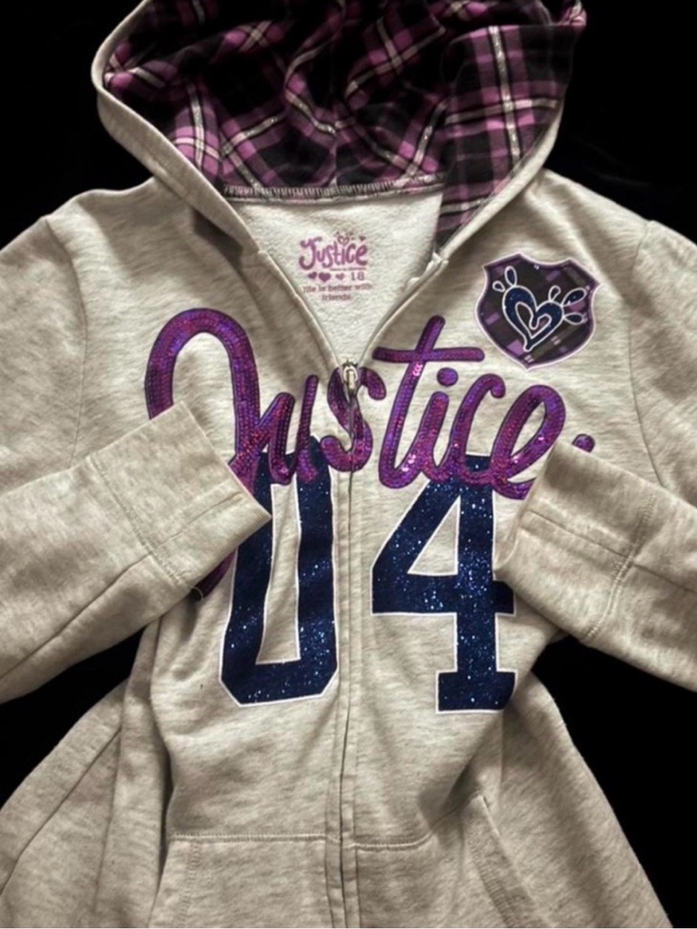 Justice Y2K Rare Light
Grey Zip-Up! Fits S Women’s